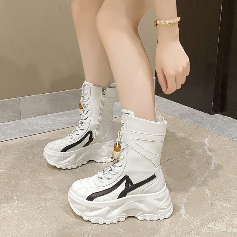 New Women 8CM Chunky Mid-Calf  - Sneaker Zone ulasan dan harga