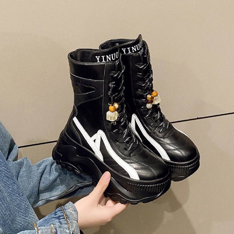 New Women 8CM Chunky Mid-Calf  - Sneaker Zone ulasan dan harga