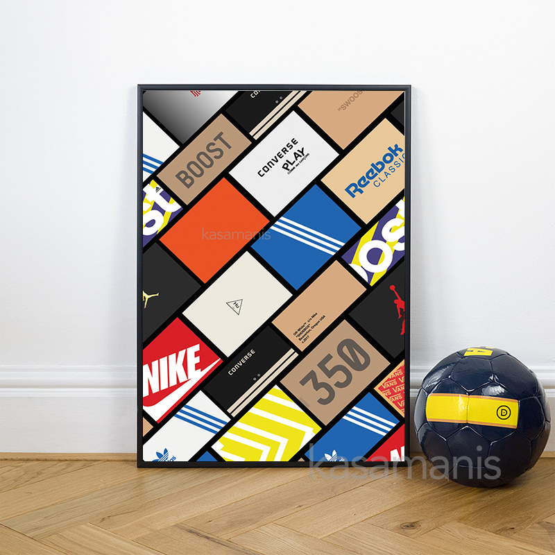 Sneaker Box Wall Art Poster Ca - Waterproof Spray Shoe ulasan dan harga