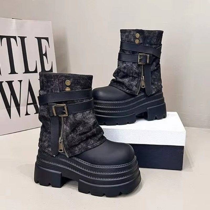 10CM Autumn Chunky Short Boots - Sneaker Zone ulasan dan harga