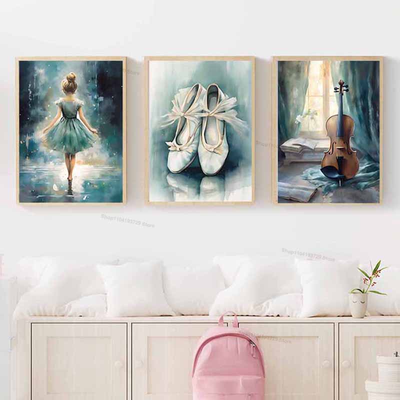 Watercolor Ballet Girl Shoes C - Waterproof Spray Shoe ulasan dan harga